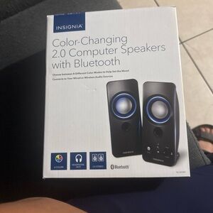 Insignia Black and Blue Bluetooth Computer Speakers